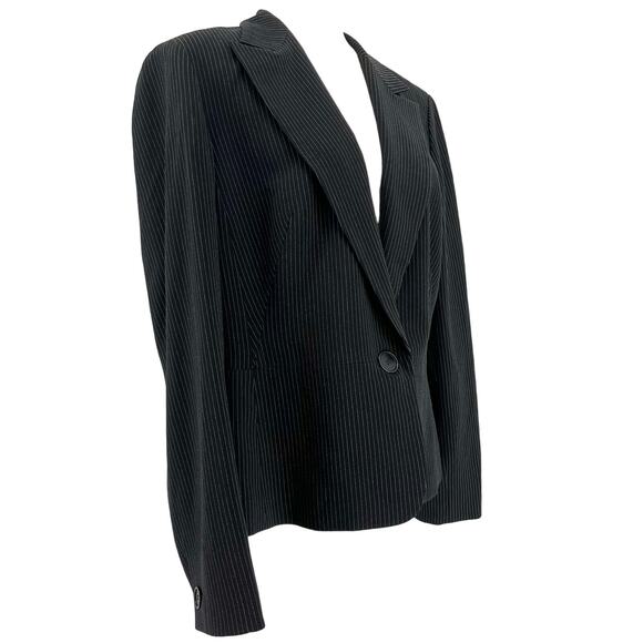 Anne Klein Black Pinstripe Button Jacket (16) - Picture 6 of 10